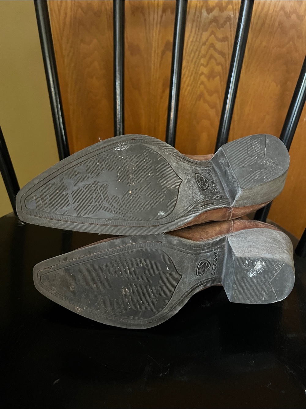 Ariat Brown Suede Western Ankle Booties - Picture 2 of 6
